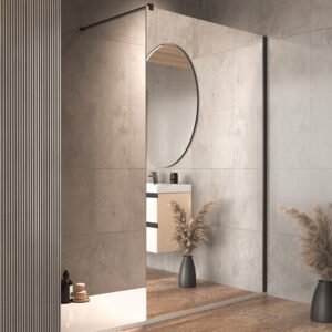 Paravan Calypso Black ogledalo 100×200