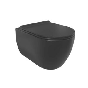 City Turkuaz wc šolja konzolna sa slim ss daskom crna mat