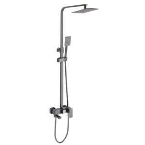 Yasmina usponski tuš sa ručnim tušem i izlivom – cink, gun grey