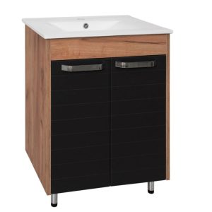 Ormarić stojeći HYDRA - DELTA hrast/antracit - 61cm + lavabo [13-030]